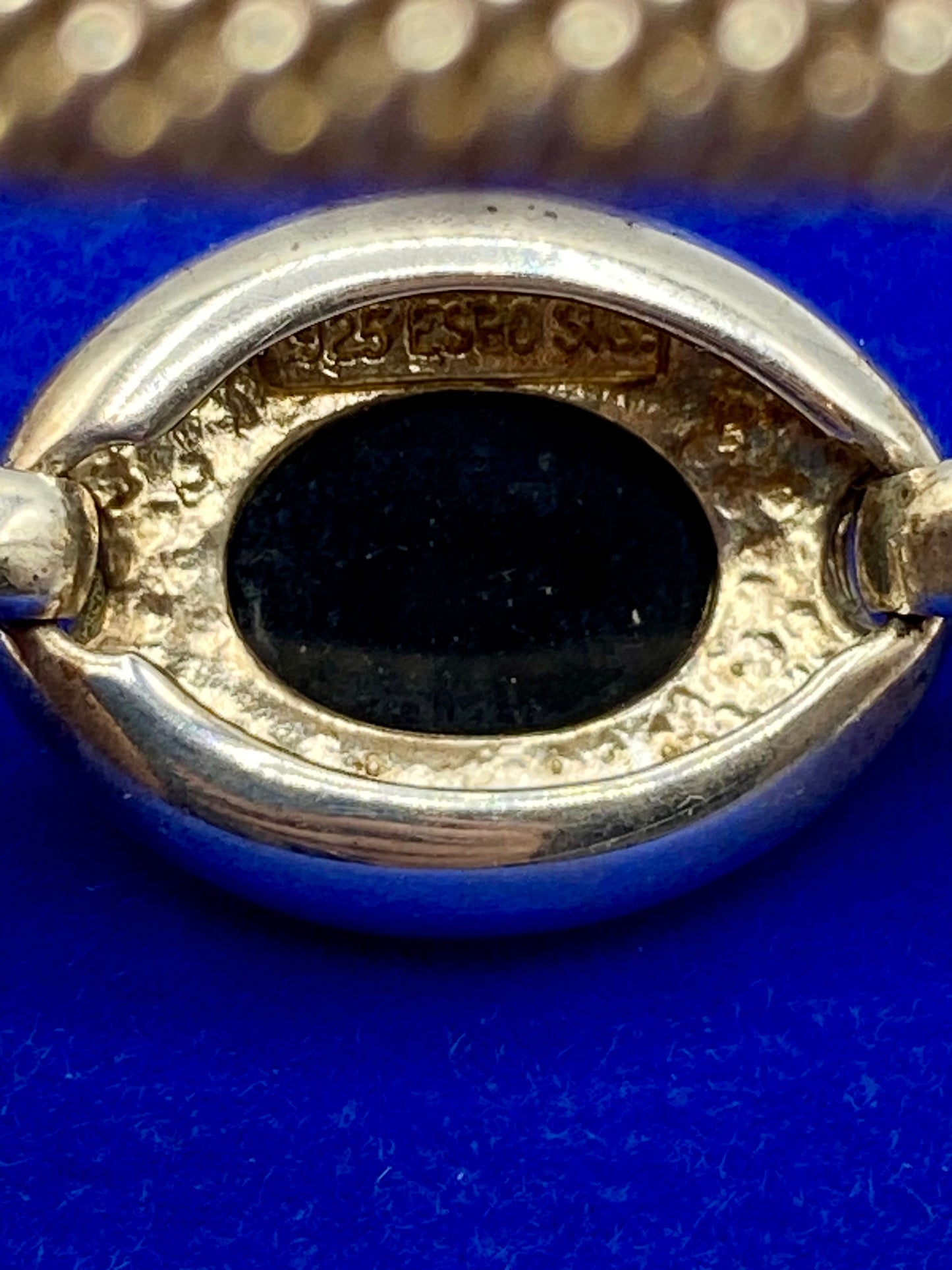Joseph Esposito Sterling Silver Black Onyx Bangle Bracelet