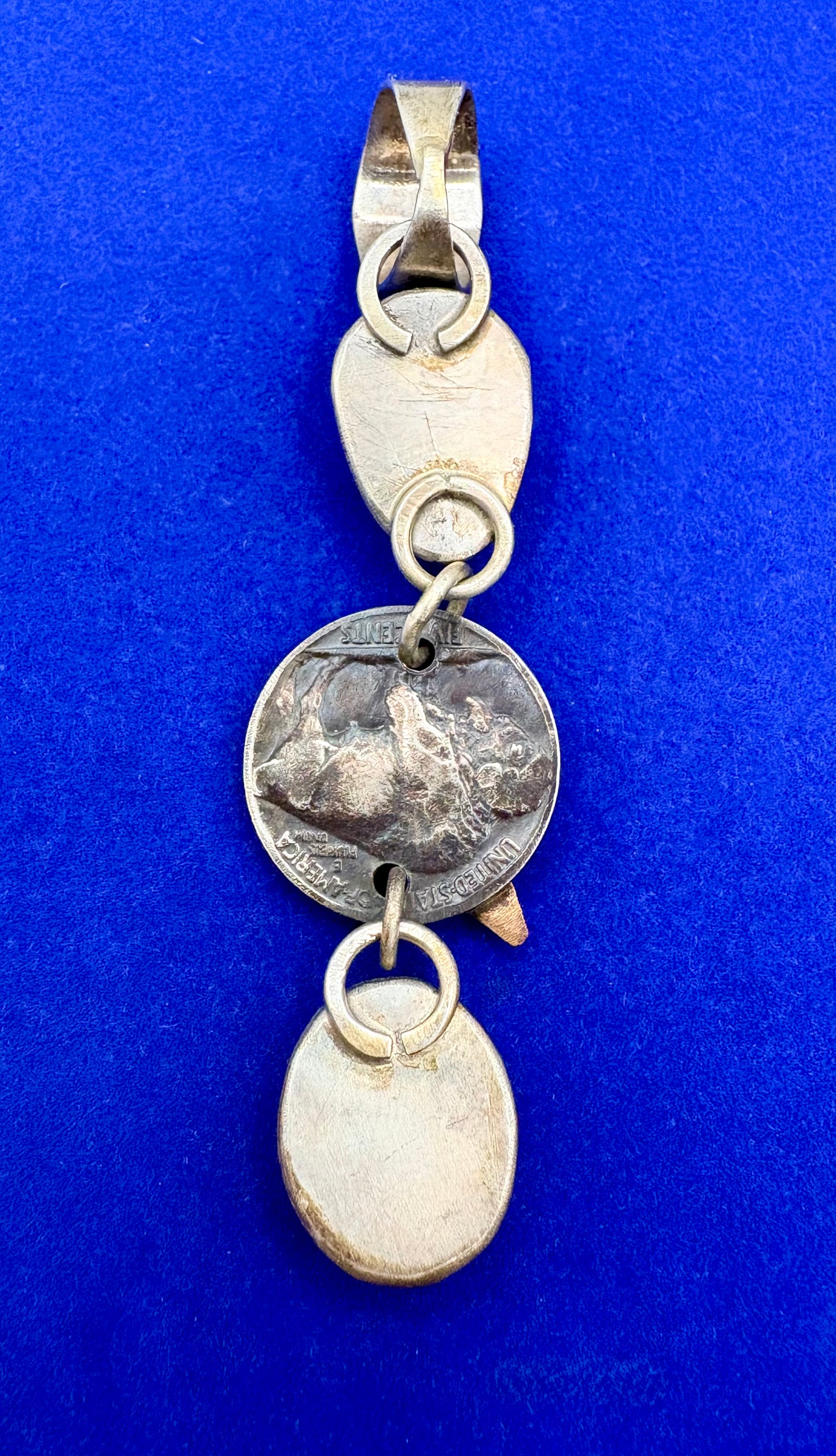 Sterling Silver Southwestern Turquoise & Buffalo Nickel Pendant