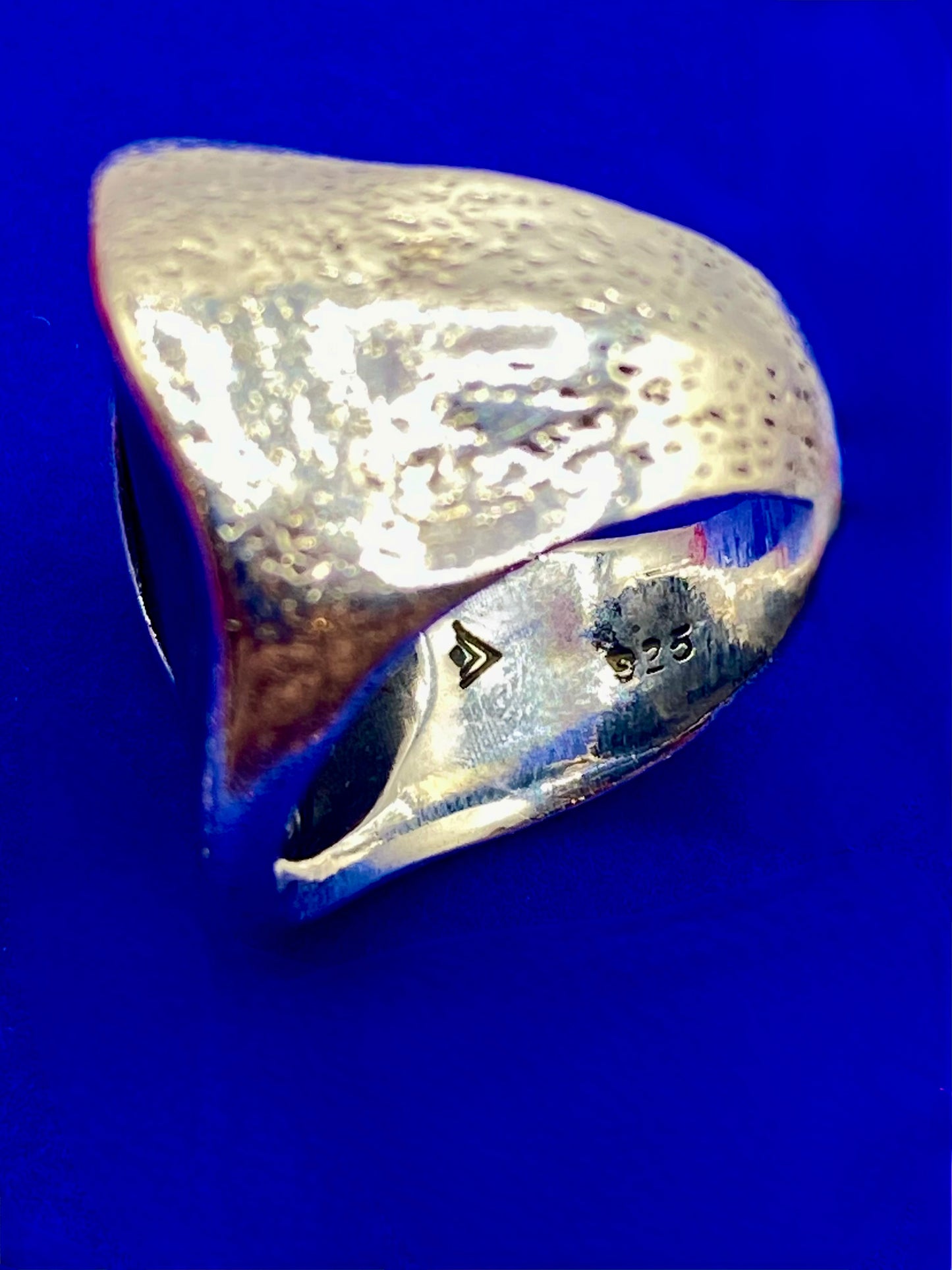 Silpada Sterling Silver Wavy Feldspar Black Grey Stone Ring
