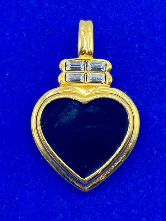 Vintage KJL Black Heart Pendant
