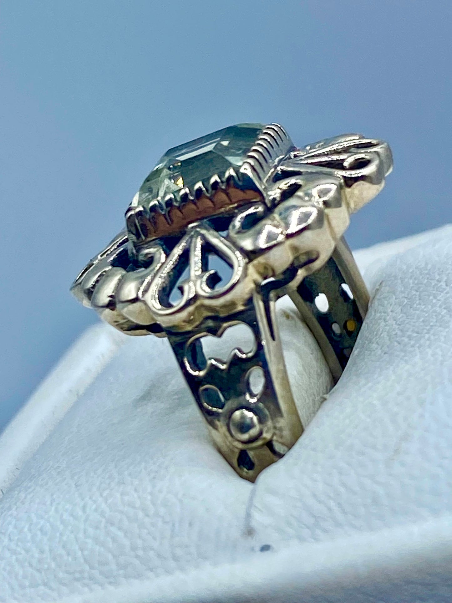 Sterling Silver Blue Topaz Heart Ring
