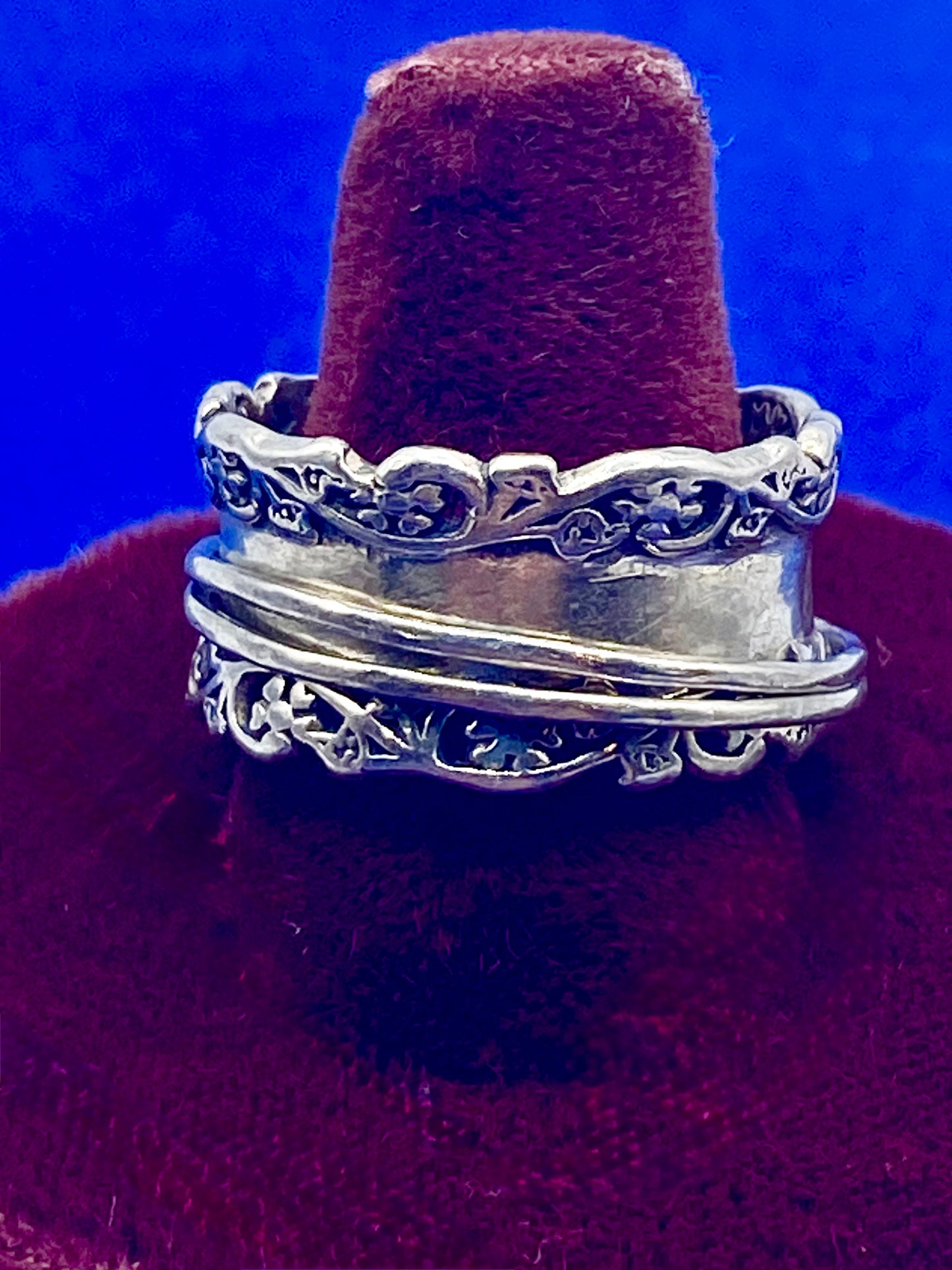 Sterling Silver PZ Israel Spinner Ring