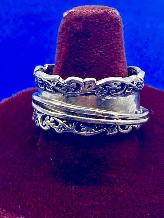 Sterling Silver PZ Israel Spinner Ring