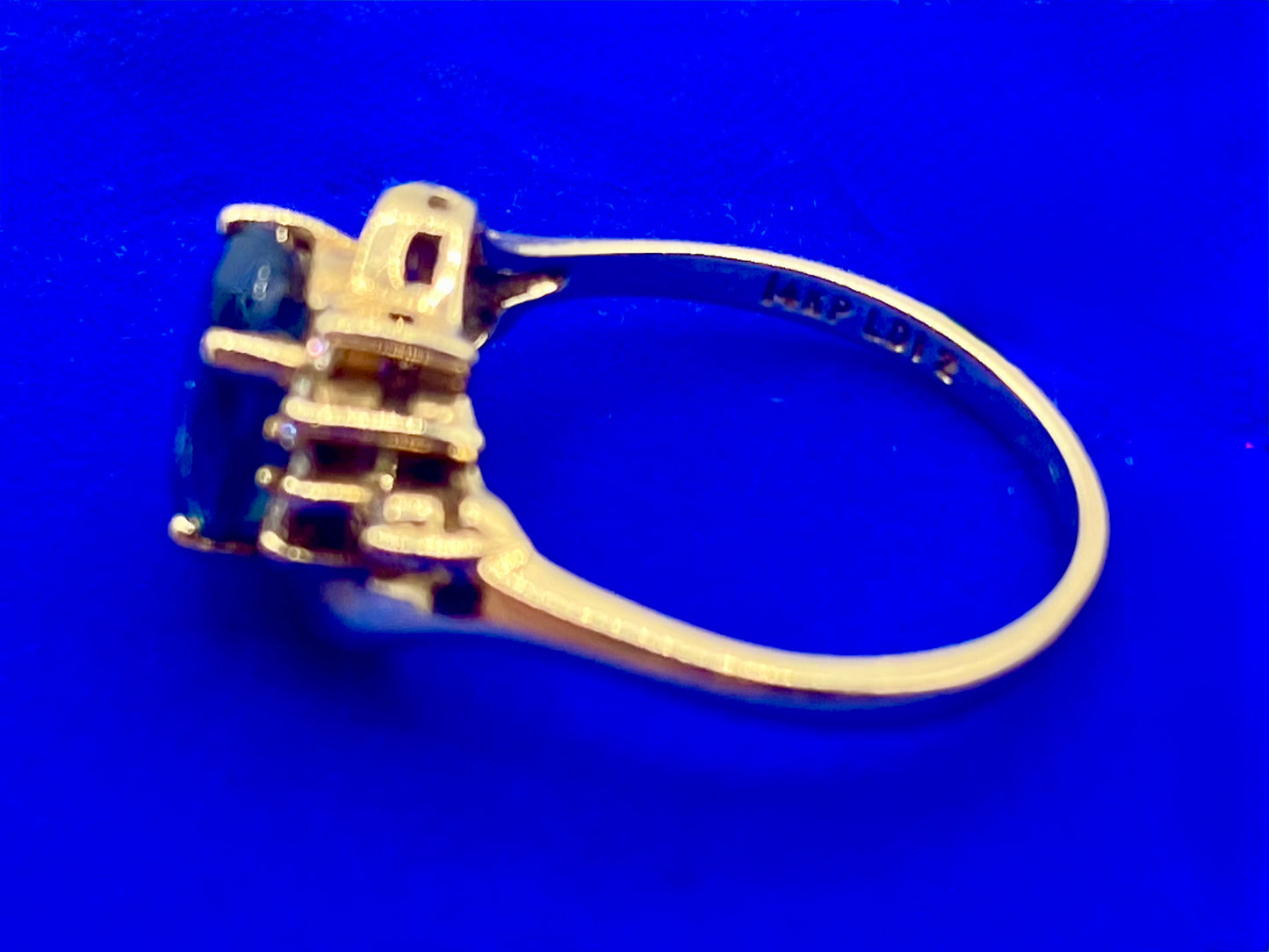 14K Gold Topaz & Diamond Ring