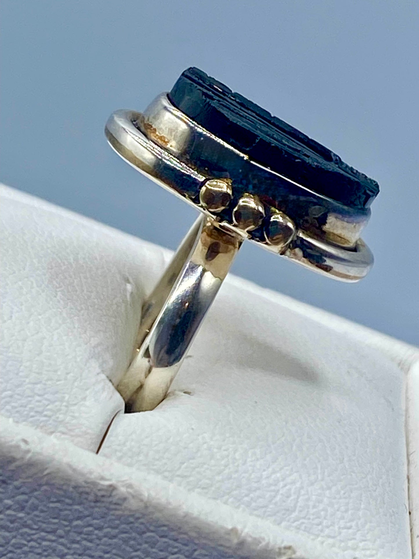 Sterling Silver Black Tourmaline Ring
