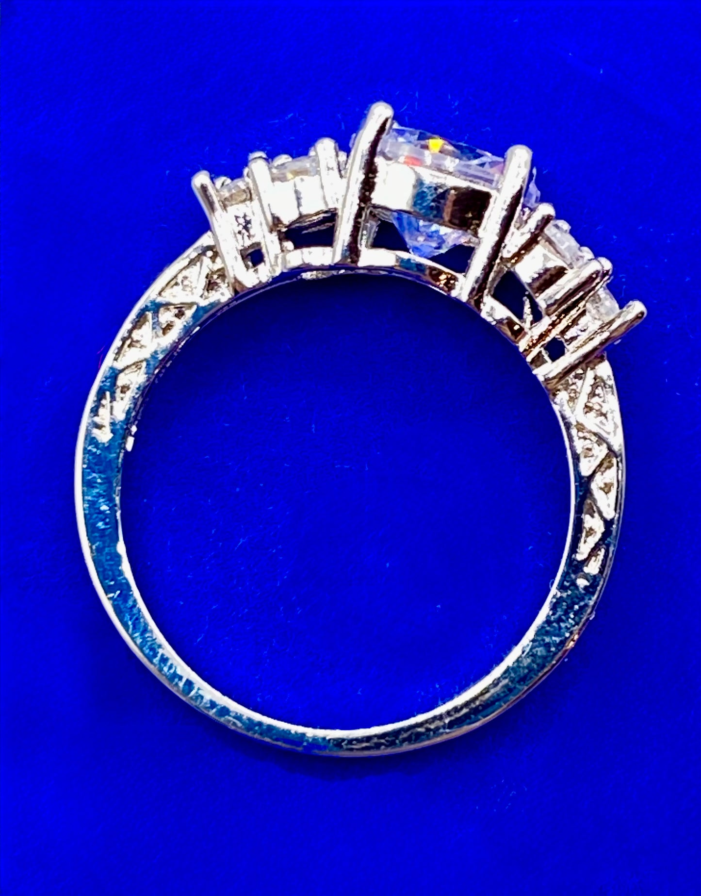 Silver Tone CZ Ring