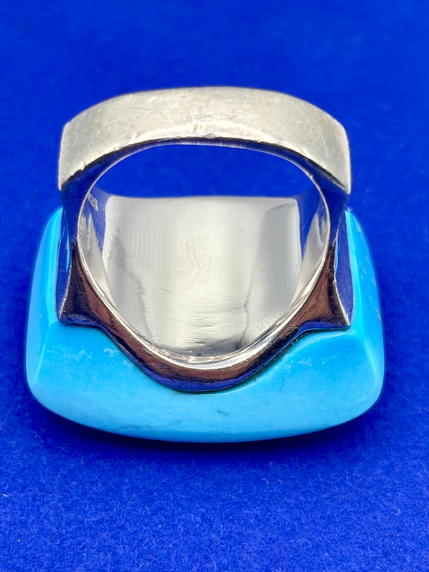 Sterling Silver Chapal-Zenray Big Turquoise Ring