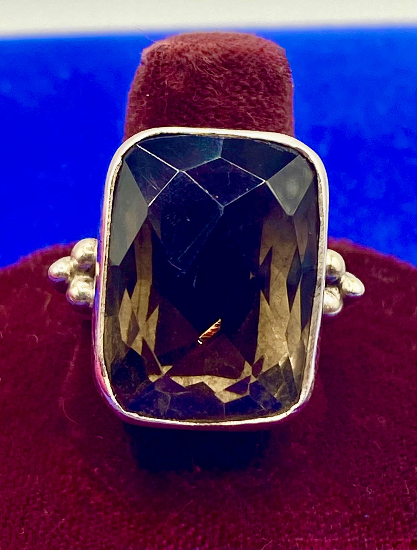 Sterling Silver India Smokey Quartz Ring