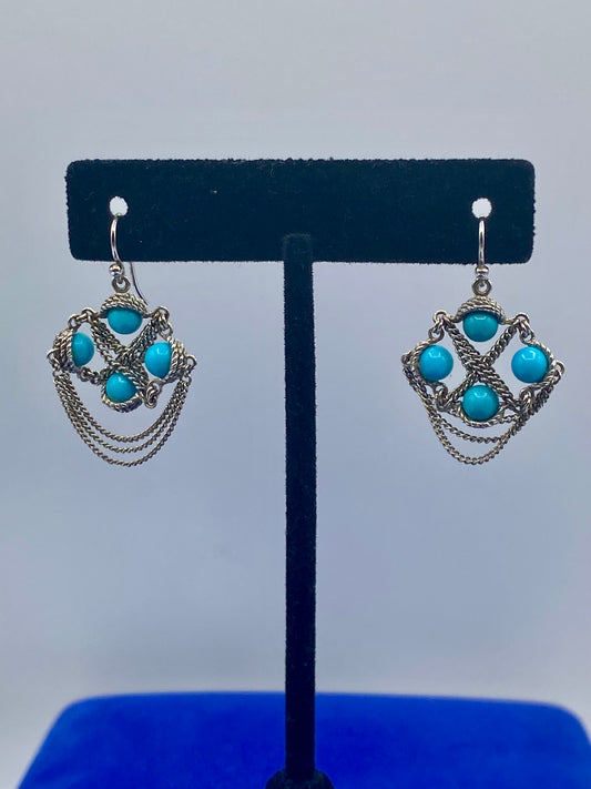 Sterling Silver Turquoise Ball Earrings