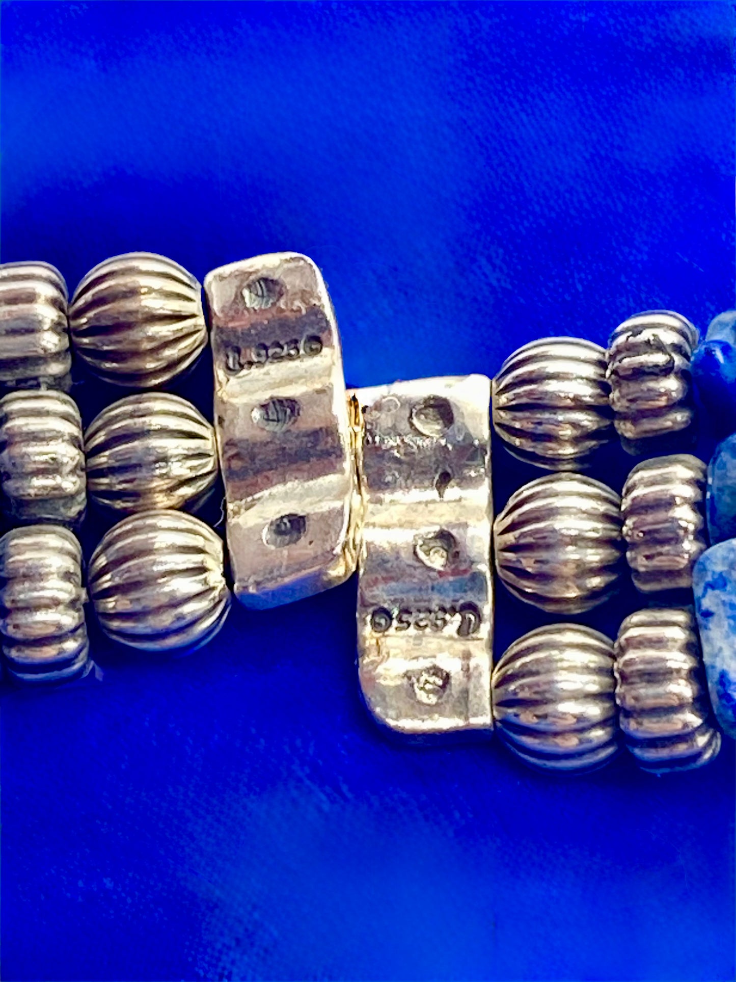 Sterling Silver Lapis Lazuli Carolyn Pollack Relios Wire Cuff Bracelet