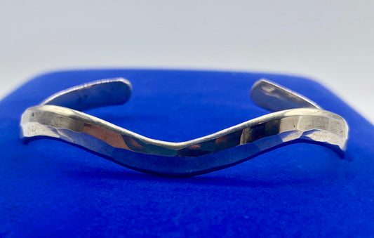 Sterling Silver Jean Newl Hammered Cuff Bracelet