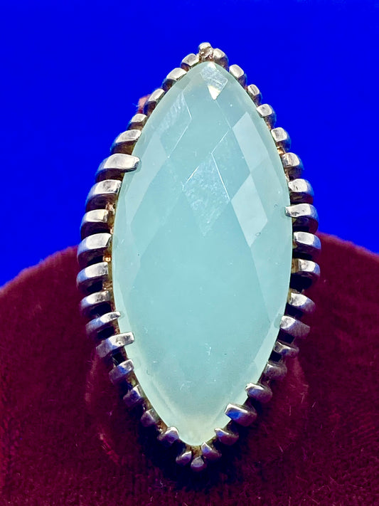 Sterling Silver Modernist Chalcedony Ring