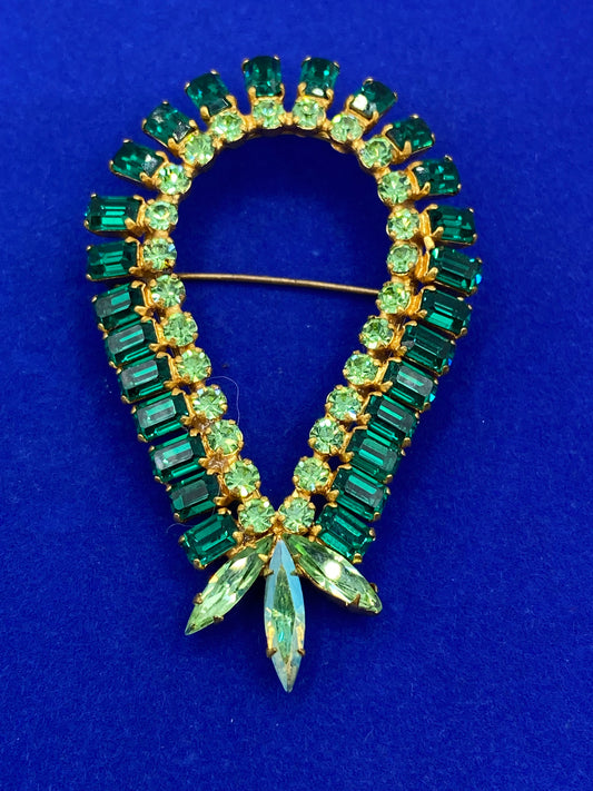 Austria Uranium Rhinestone Brooch