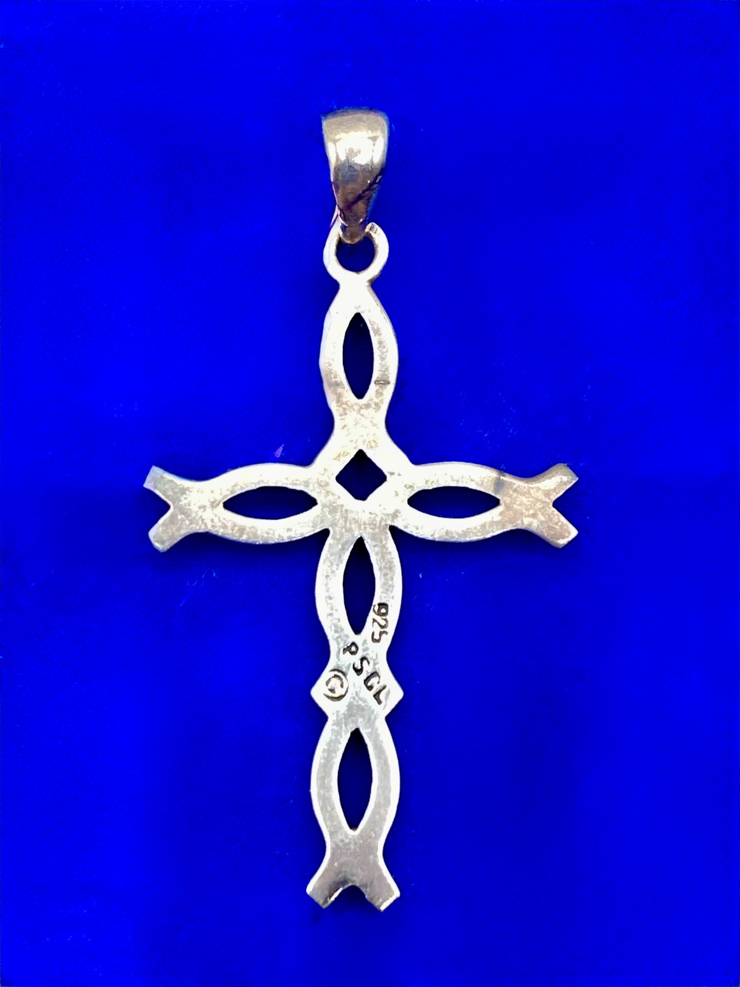 Sterling Silver Christian Fish Cross Pendant
