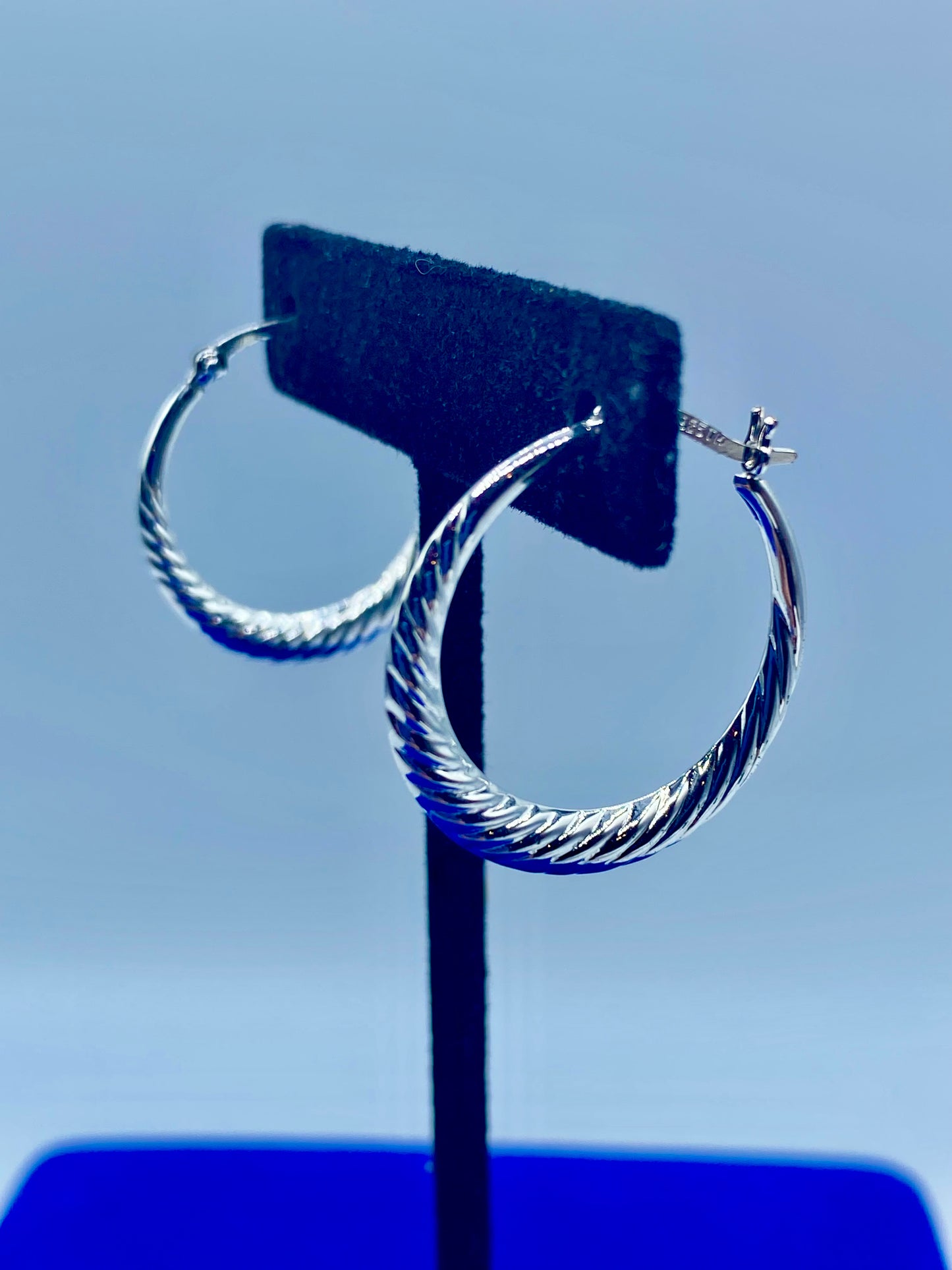 Sterling Silver Twisted Hoop Earrings