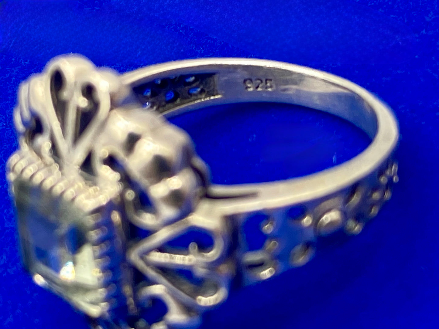 Sterling Silver Blue Topaz Heart Ring