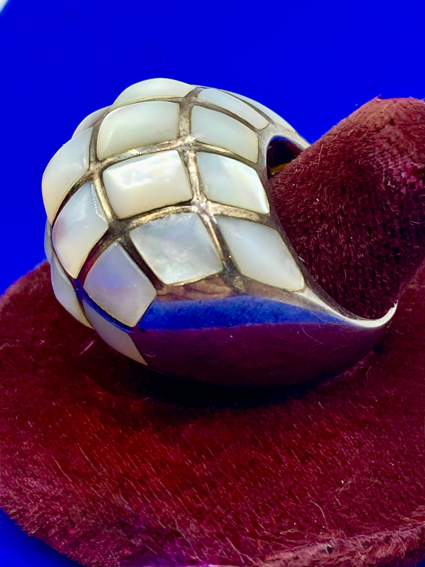 Sterling Silver Mother of Pearl Dome Ring