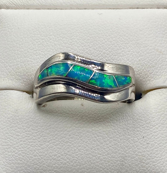 Sterling Silver AK Opal Ring