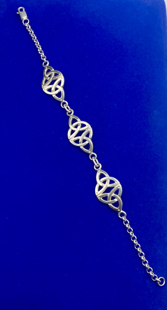 Vintage JMH Celtic Sterling Silver Bracelet