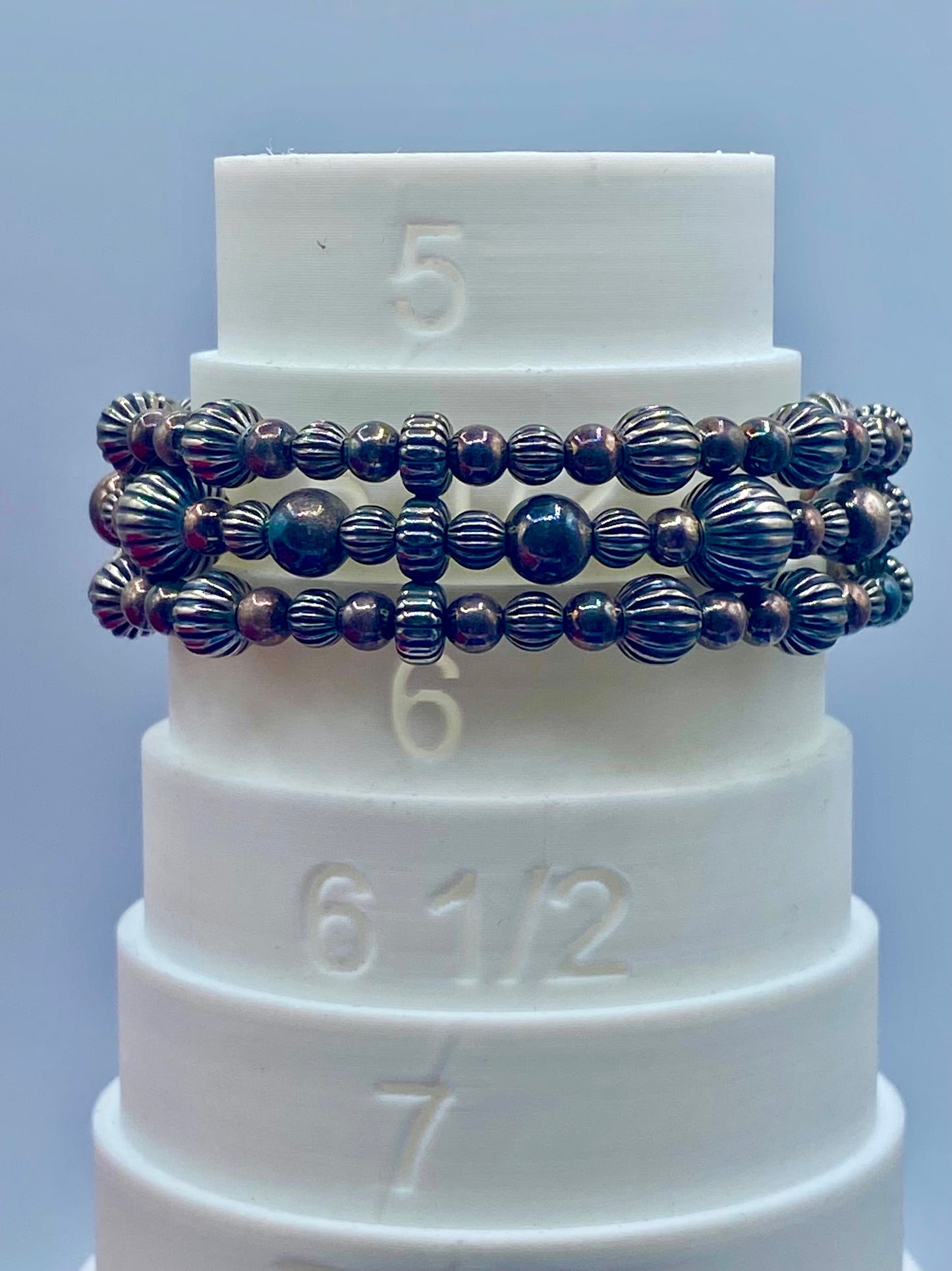 Carolyn Pollack Sterling Silver Relios Ball Bead Coil Cuff Bracelet
