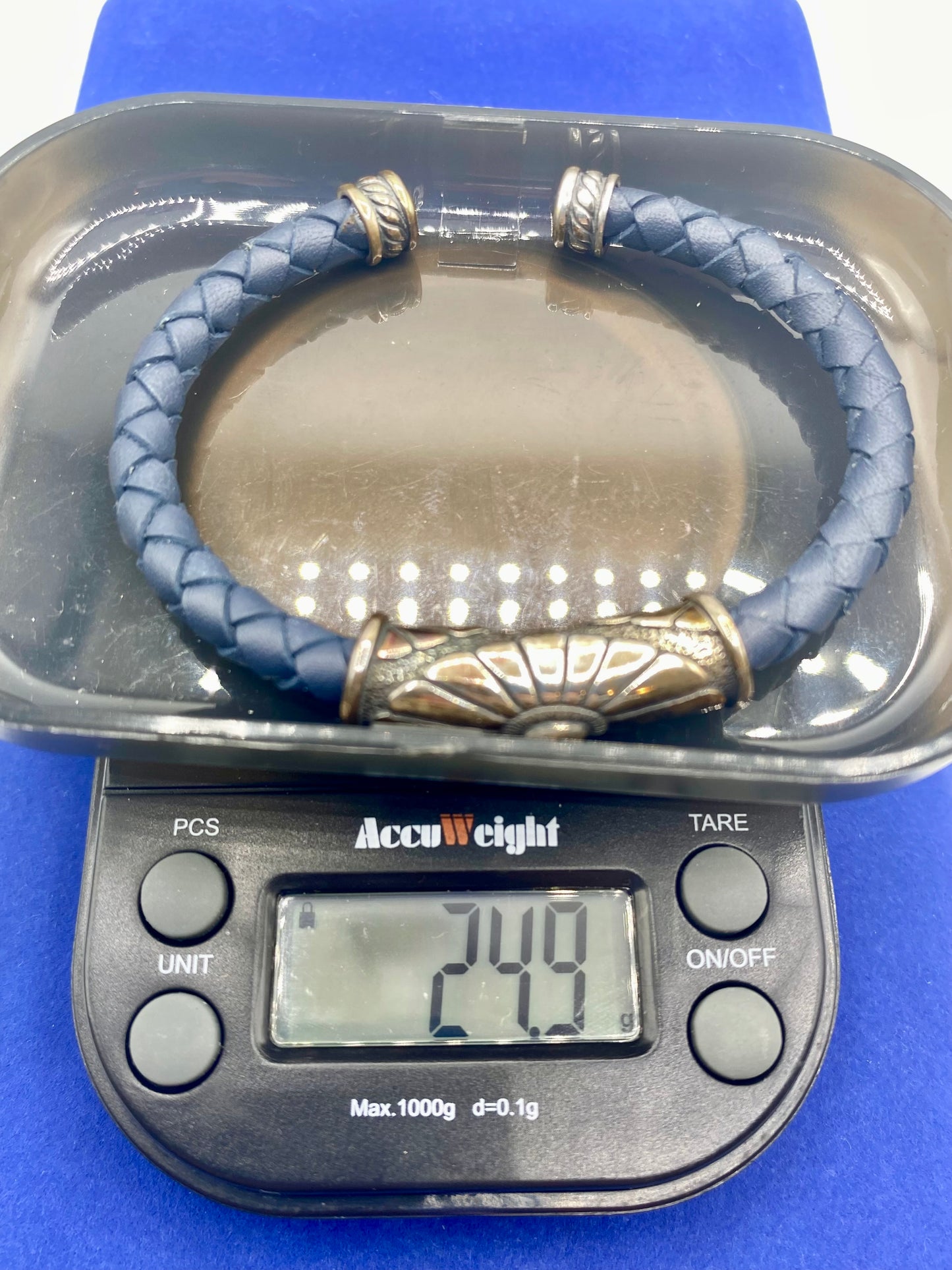 Sterling Silver Waldeck Johnson Braided Leather Cuff Bracelet