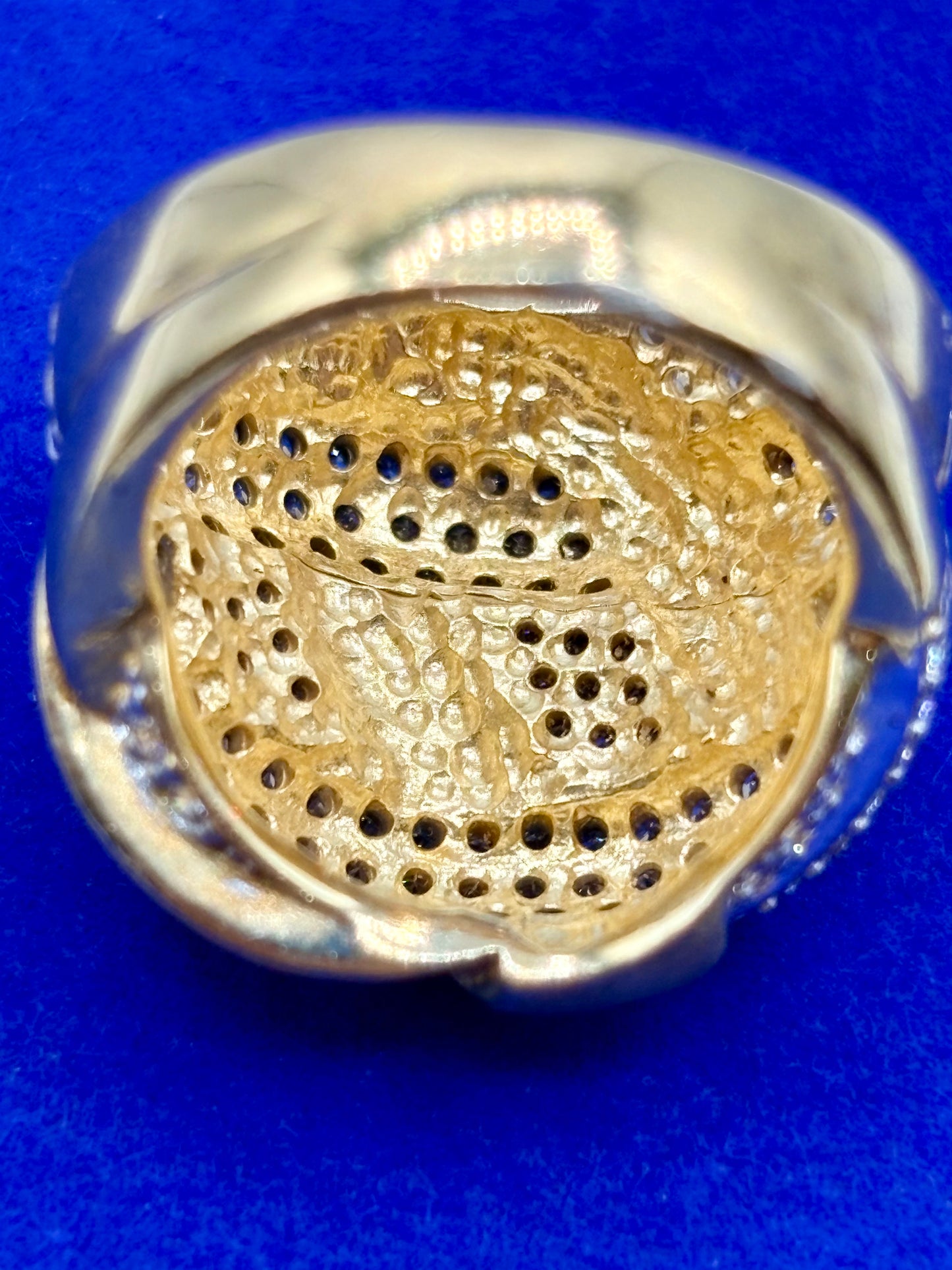Vermeil Sterling Silver Milor Italy CZ Statement Ring