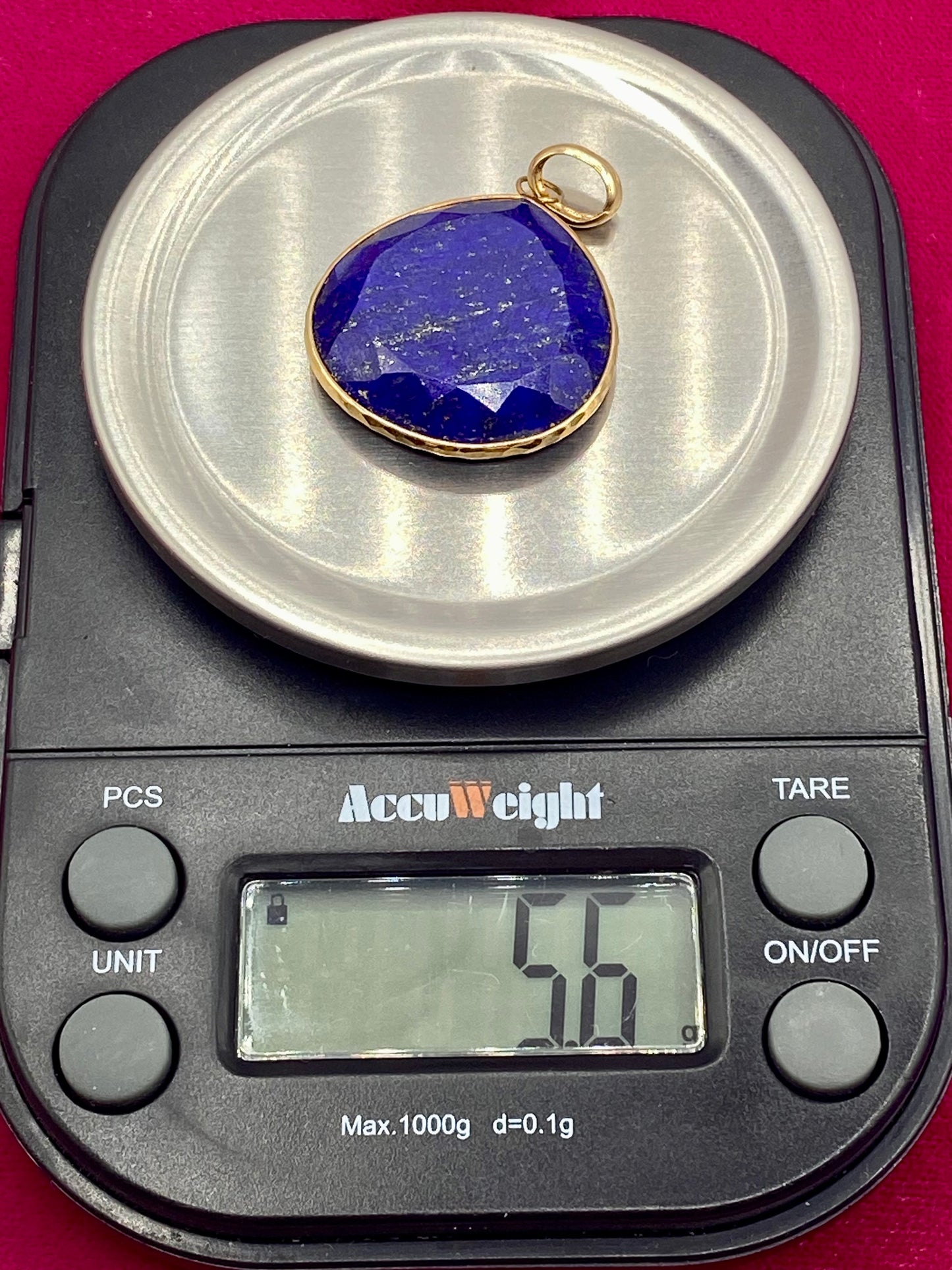 14K Gold Lapis Lazuli Pendant