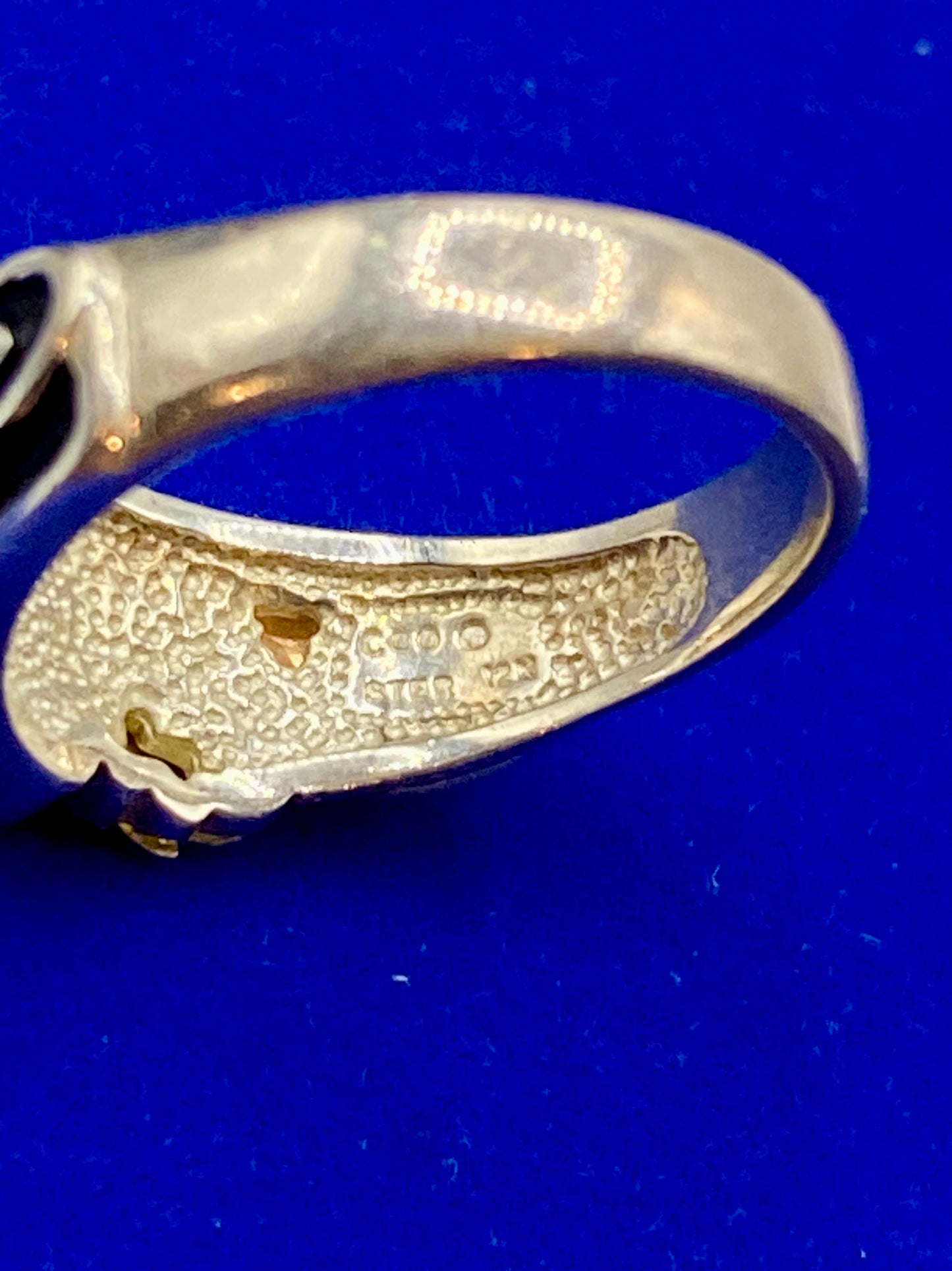 Vintage Sterling Silver Turquoise & Black Hills 12k Gold Ring