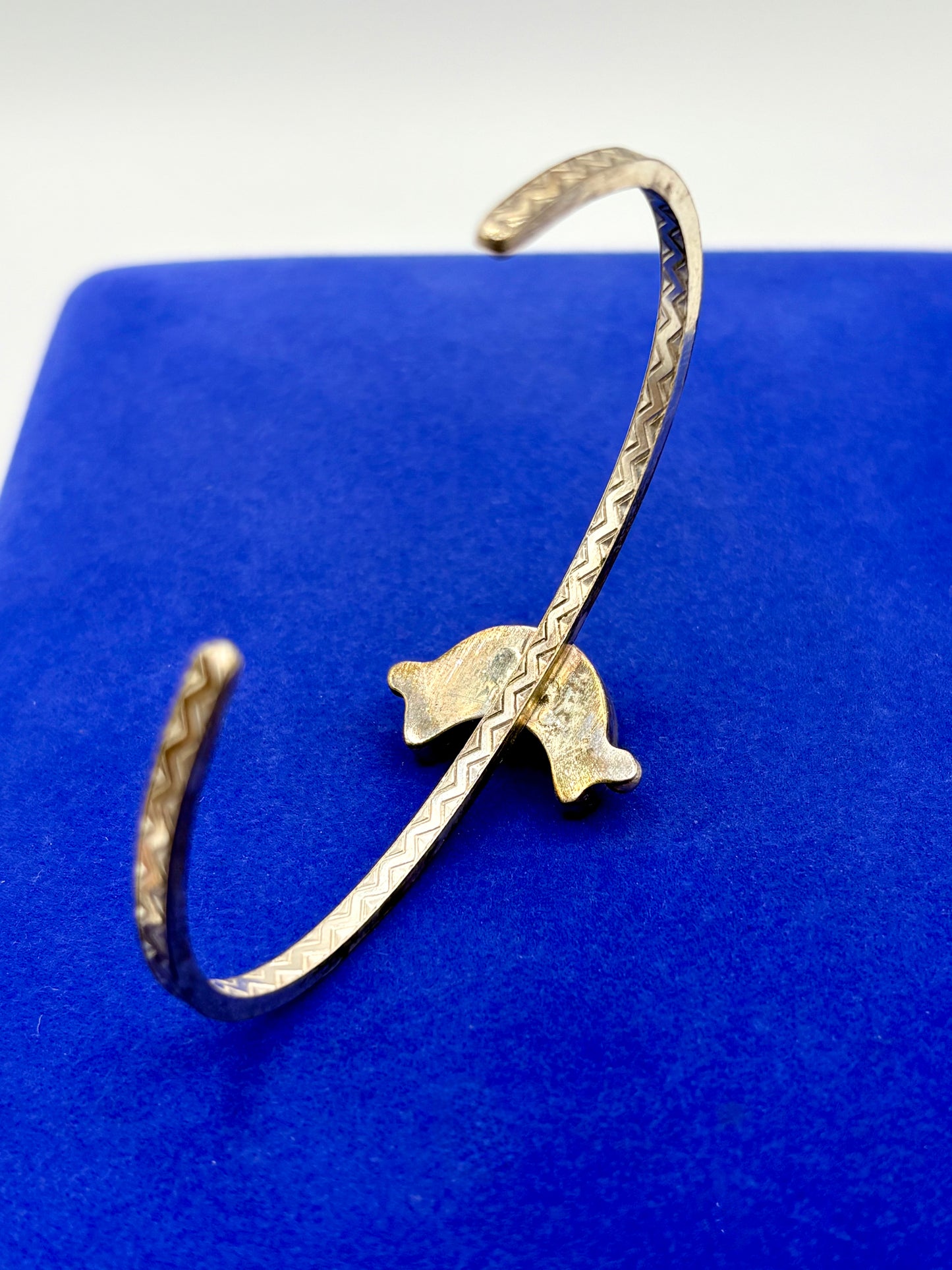 Sterling Silver Turquoise Crescent Moon Cuff Bracelet