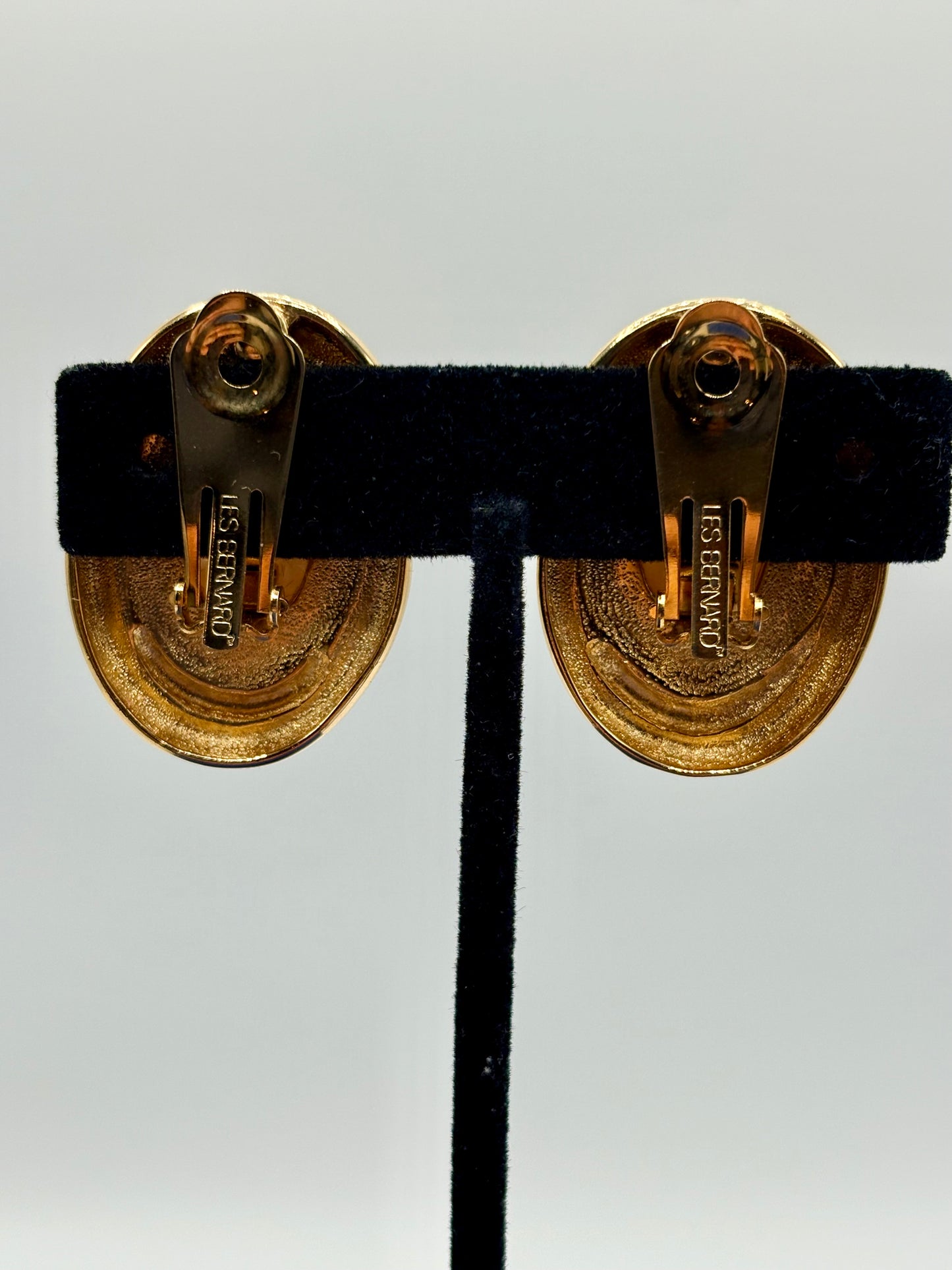 Vintage Gold Tone Les Bernard Pearl Clip Ons