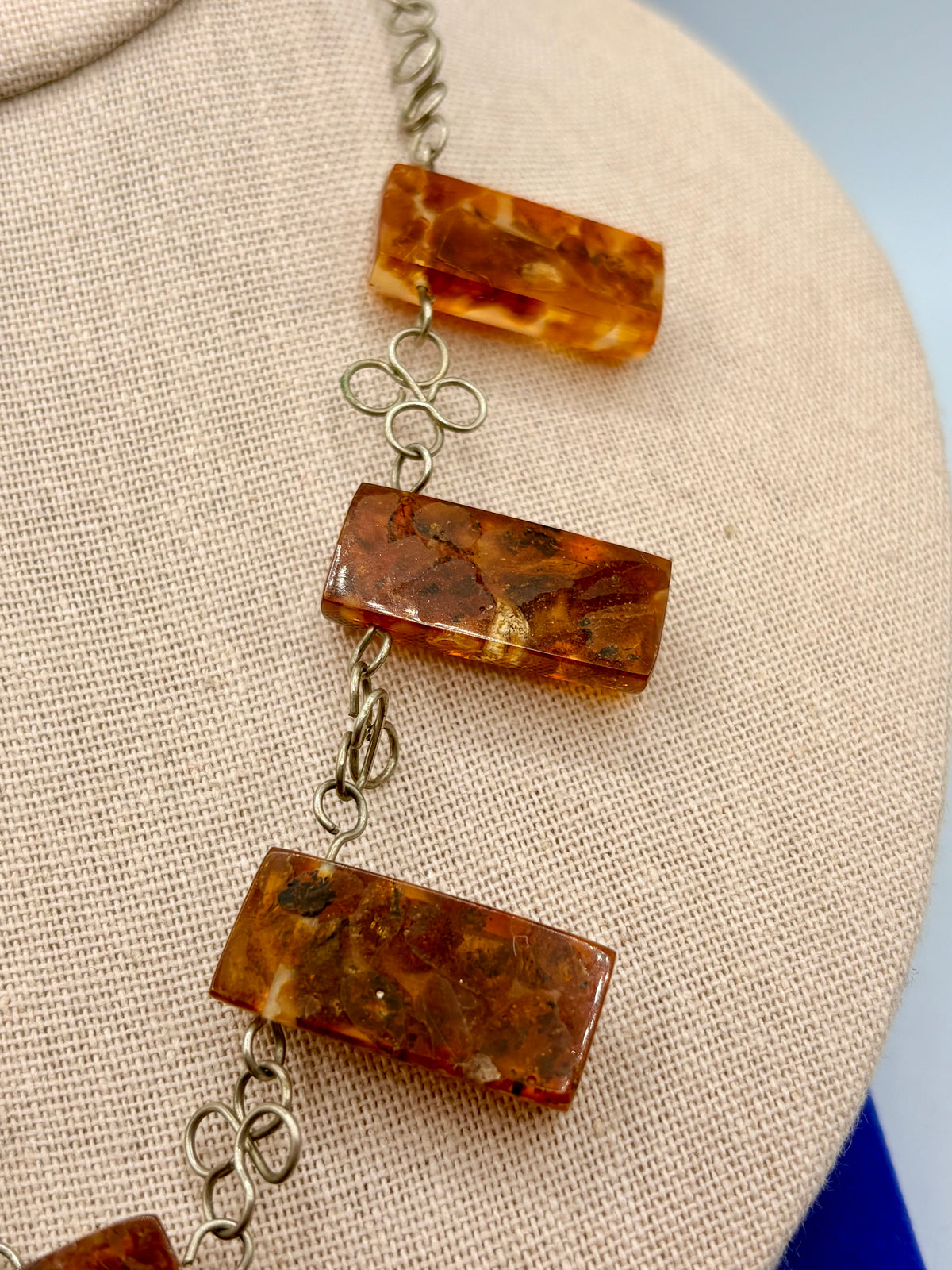 Vintage Wired Baltic Amber Necklace