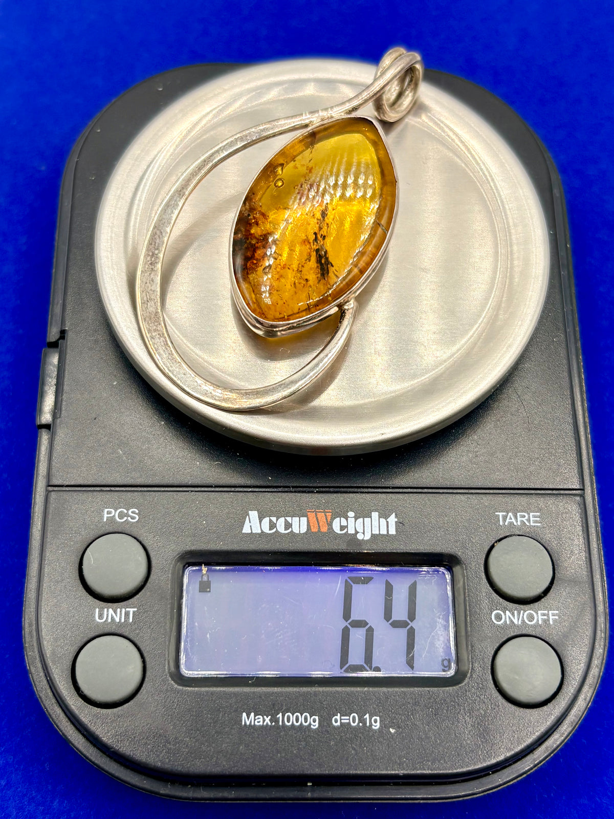 Sterling Silver Baltic Amber Pendant