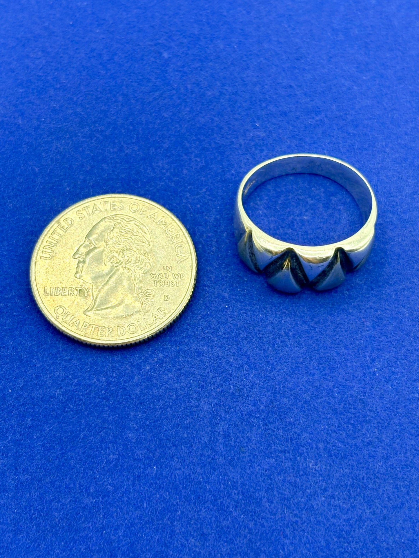 Vermeil & Sterling Silver Milor Italy Zig Zag Ring
