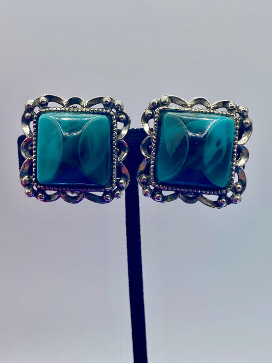 Chunky Lucite Square Clip Ons