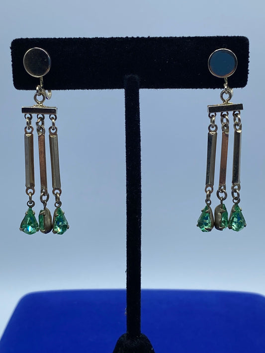 Uranium Glass Screw Back Earrings