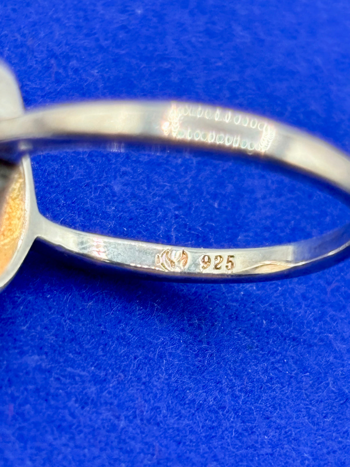 Sterling Silver Black Enamel Round  Ring