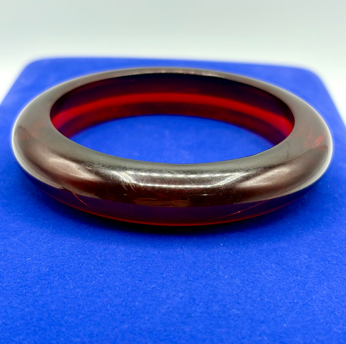 Vintage Lucite Cherry Red Bangle Bracelet