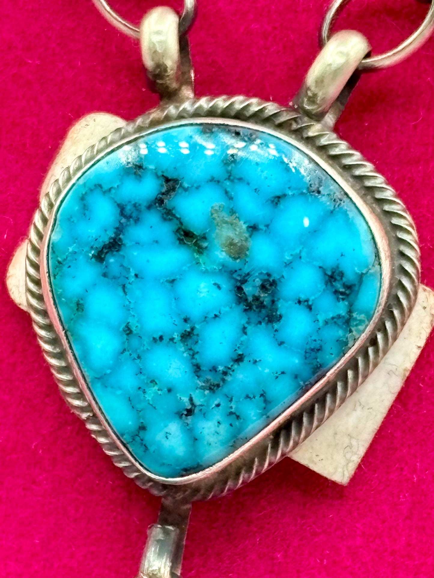Sterling Silver Native Tim Smith Turquoise Drop Necklace
