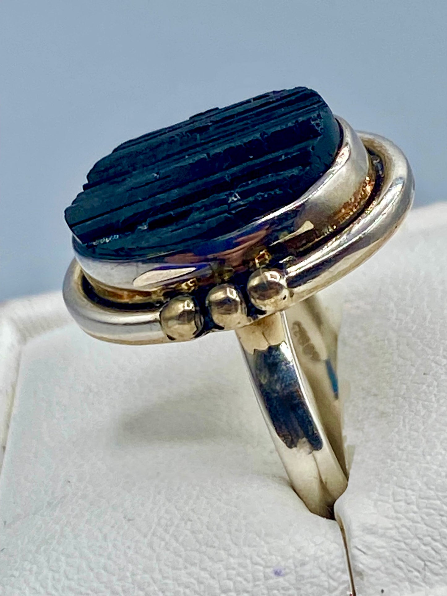 Sterling Silver Black Tourmaline Ring