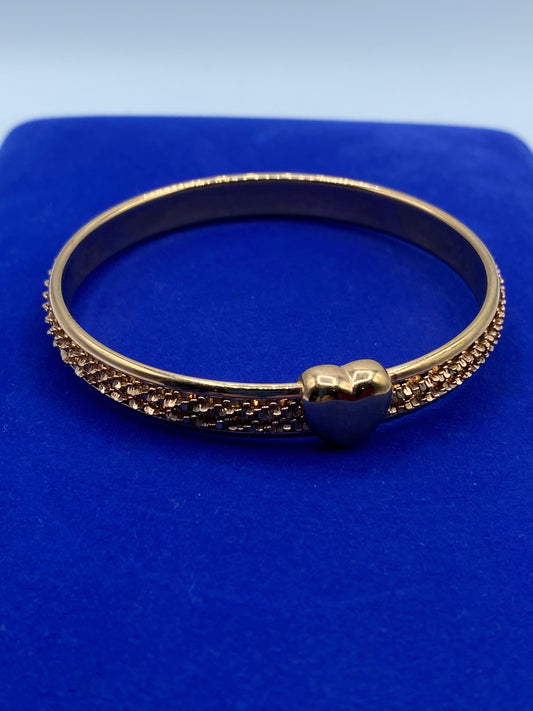 Bronze Milor Italy Heart Bangle Bracelet