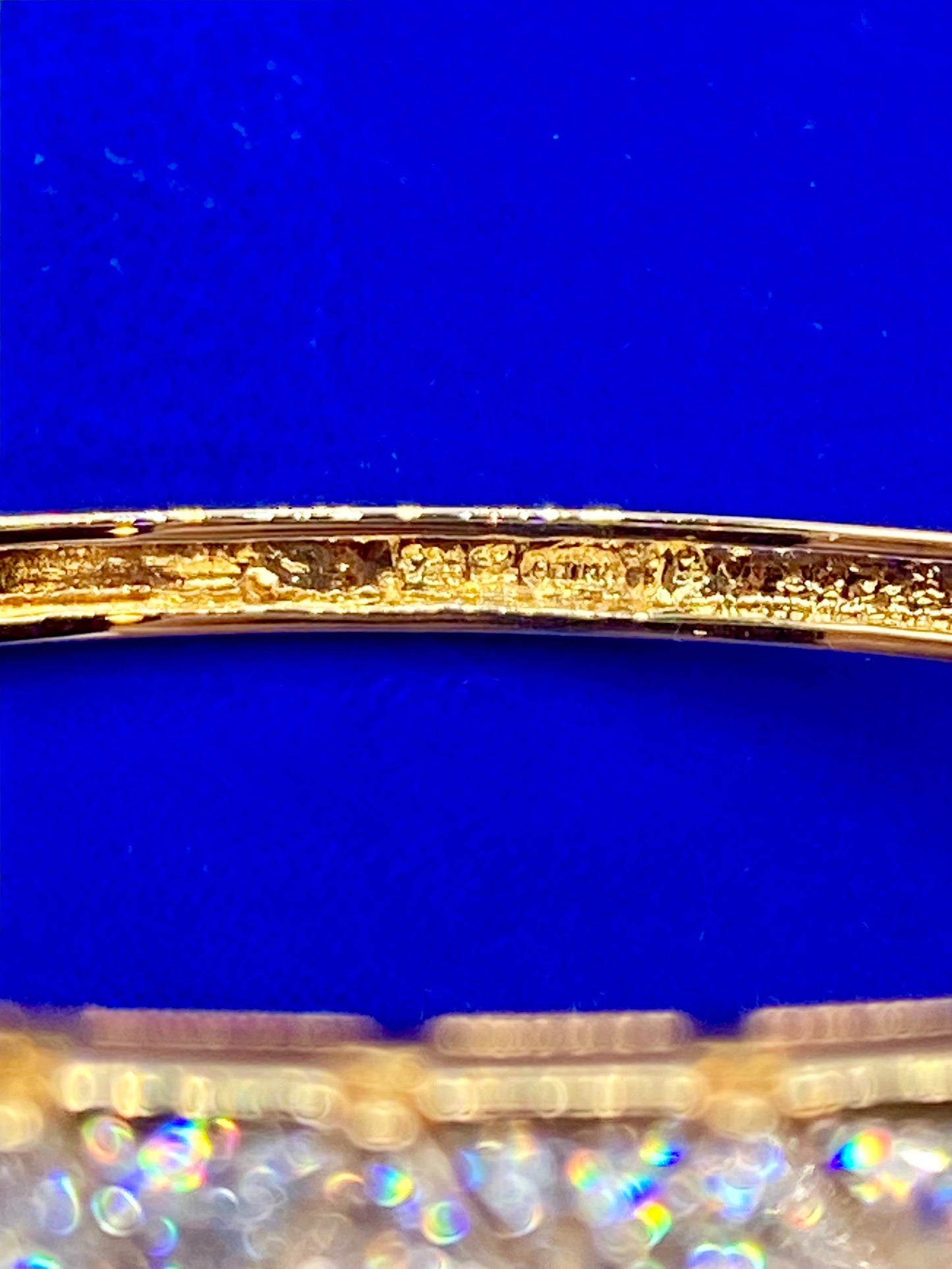 Sterling Silver Vermeil Trillion Cut CZ Hinged Bangle Bracelet