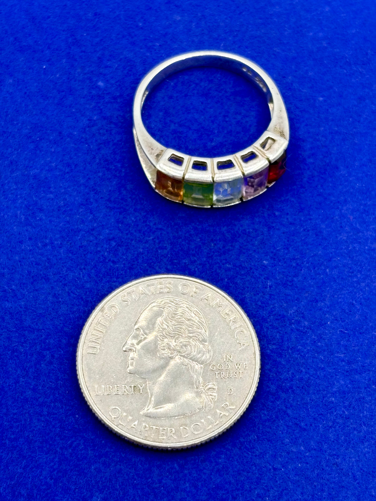 Sterling Silver Multi Gemstone Ring