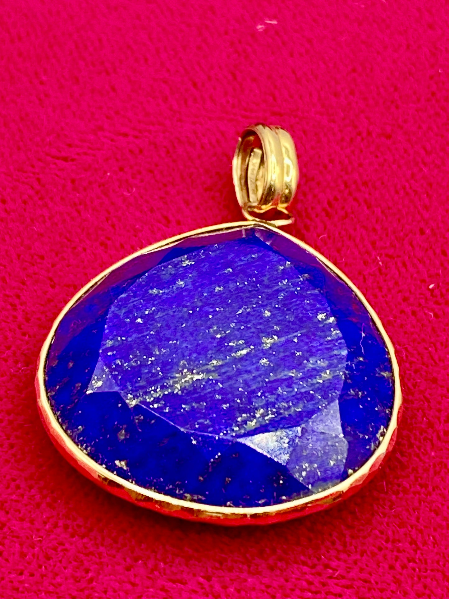 14K Gold Lapis Lazuli Pendant