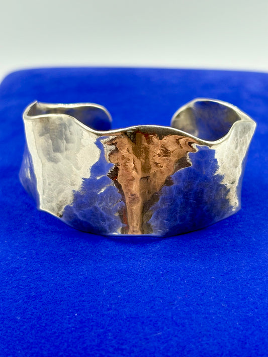 Sterling Silver Hammered Artisan Made Cuff Bracelet