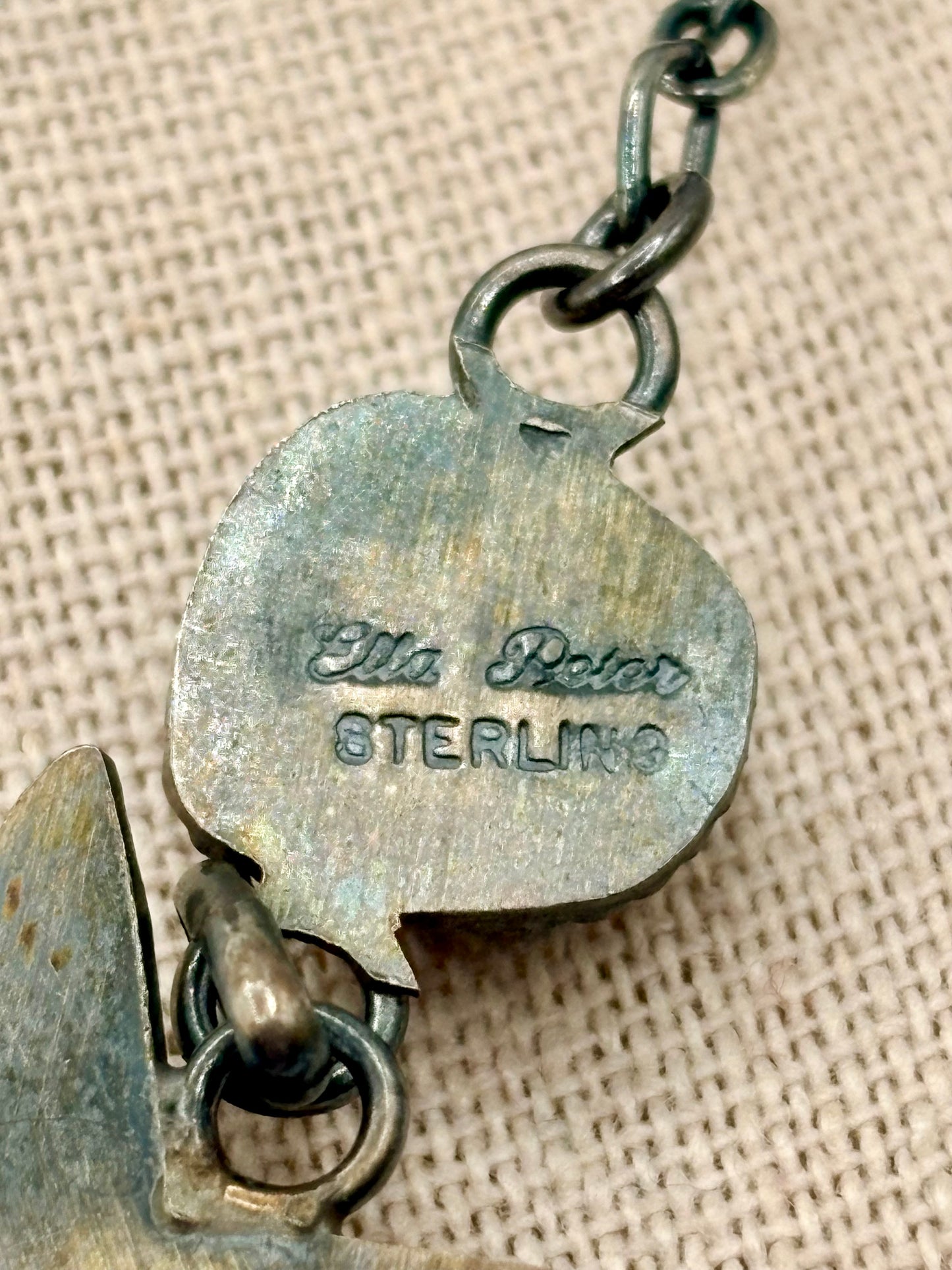 Sterling Silver Native Ella Peter Moon & Star Turquoise Necklace