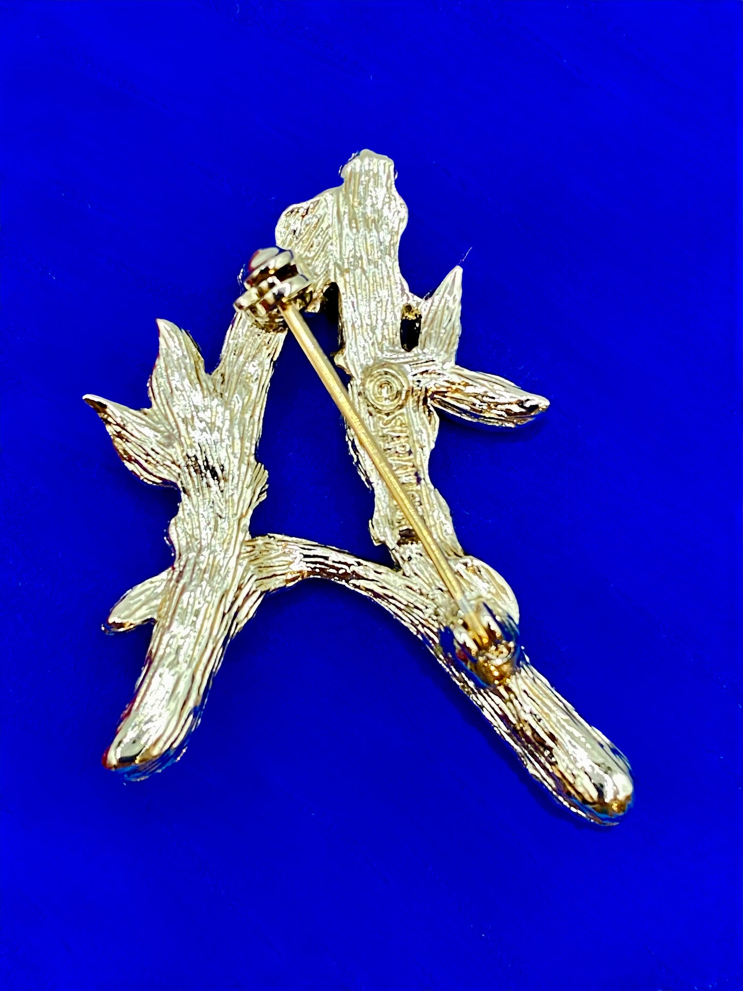 Sarah Coventry Letter “A” Gold Tone Bamboo Style Brooch