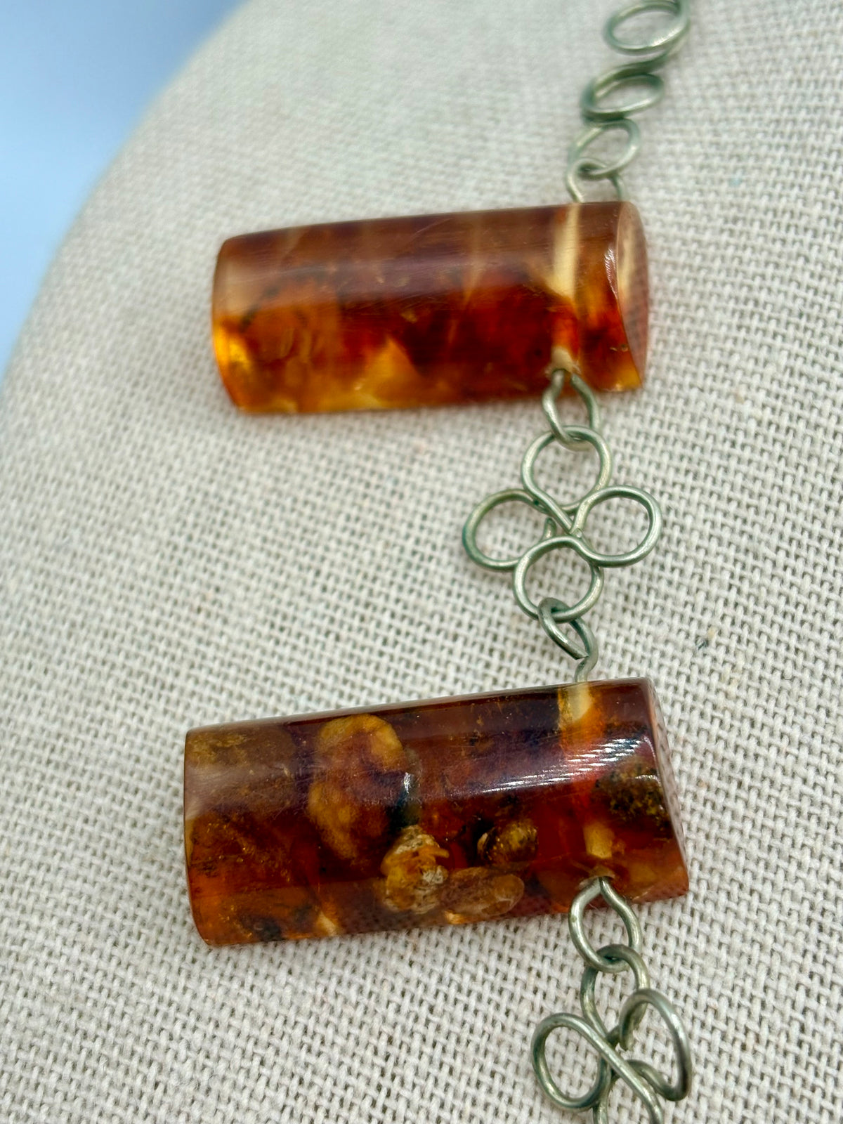 Vintage Wired Baltic Amber Necklace