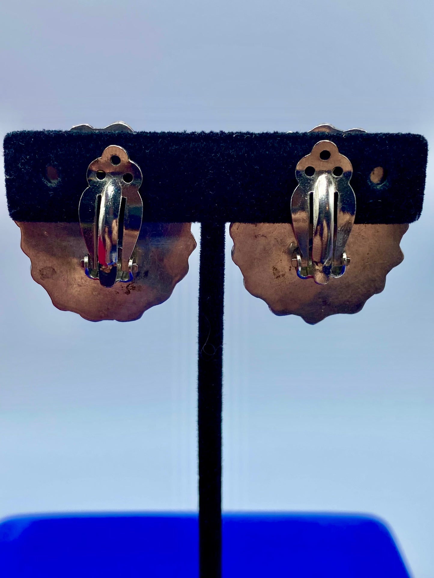 Vintage Taxco Sterling Silver Carnelian Clip Ons