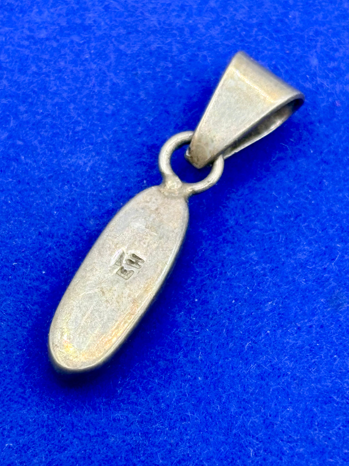 Vintage Sterling Silver Native Tri-Stone Dainty Pendant