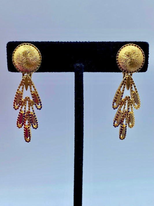 Vintage Monet Gold Tone Dangle Earrings